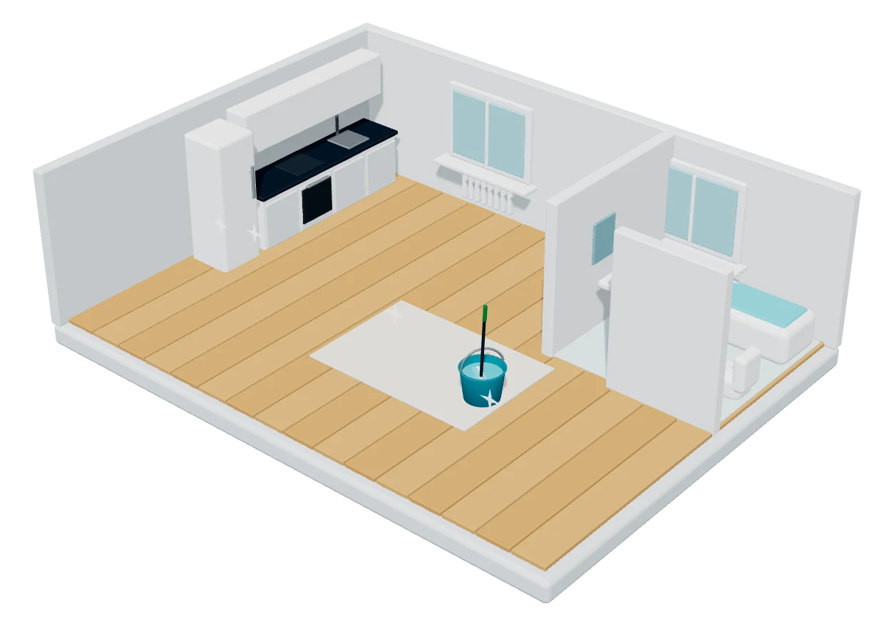 3D-Wohnung im Schnitt